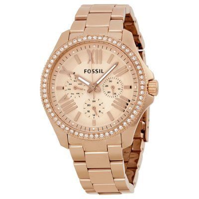 Fossil Womens AM4483 Cecile Rose Gold Tone Watch