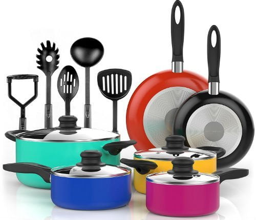 Kitchen Pots and Pans Set Nonstick with Cooking Utensils