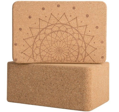 Cork Wood Yoga Blocks with Premium Designs peace yoga