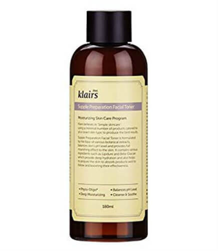 DearKlairs Moisturizing facial tonic without parabens or alcohol