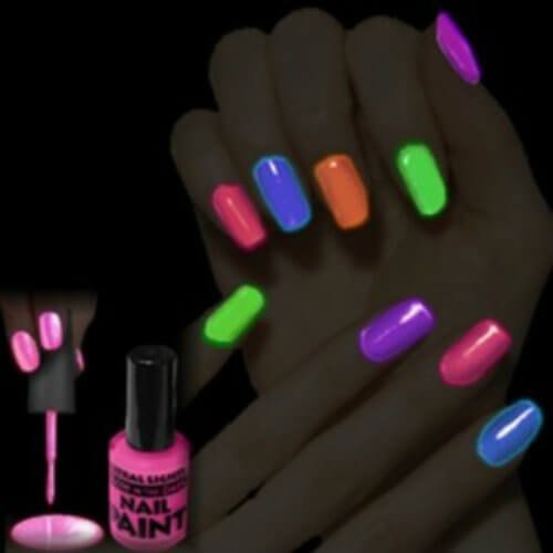 Fluorescent enamels nail art