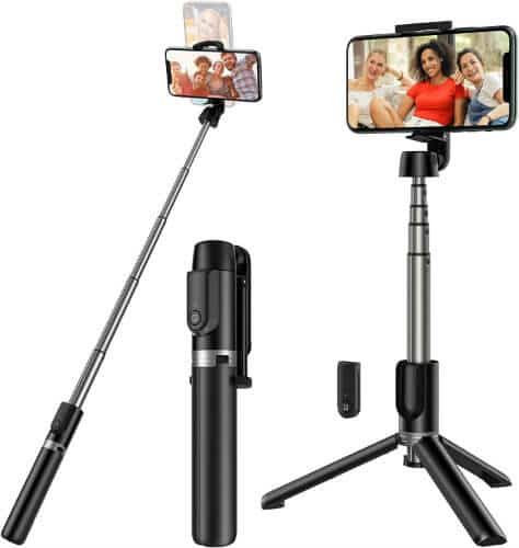 Selfie and tripod stick with remote control