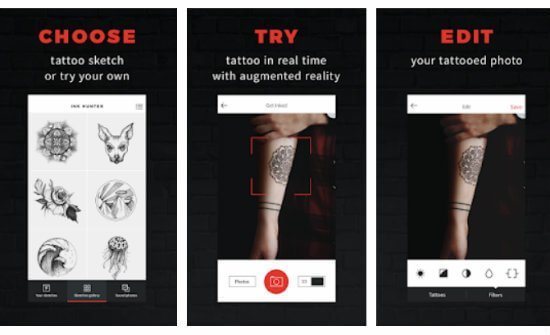 INKHUNTER try tattoo designs free app
