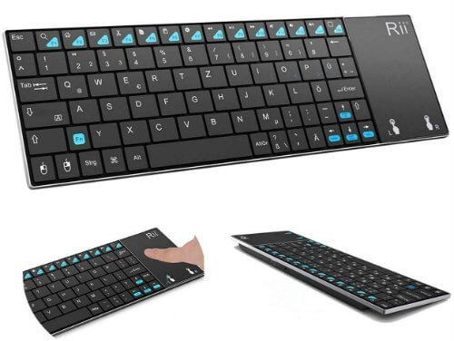 Wireless keyboard with built in touchpad for Mac and PC Rii Mini K12 Best Wireless Bluetooth Keyboards
