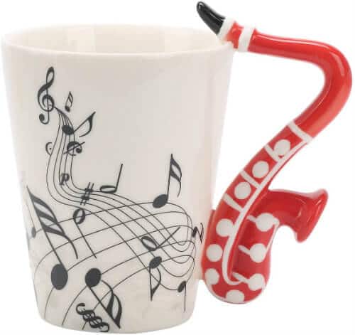 Ceramic Coffee Mug Saxophone with Music Note