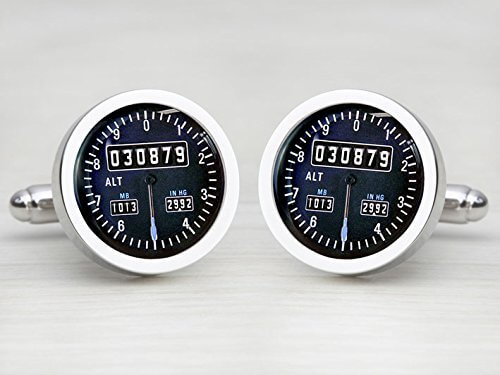 Personalized Airplane Altimeter Cufflinks