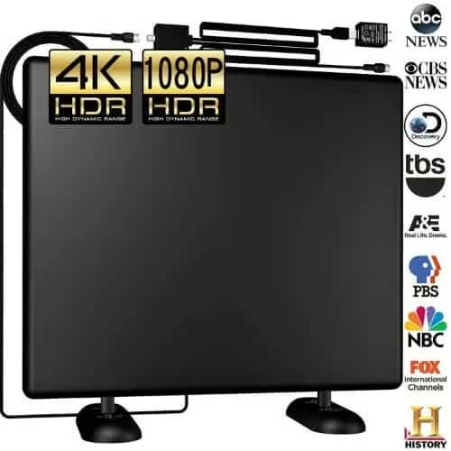 Grell Ultra 4K Amplified TV Antenna Indoor Outdoor HDTV Antenna with Amplifier Booster Free TV Channels
