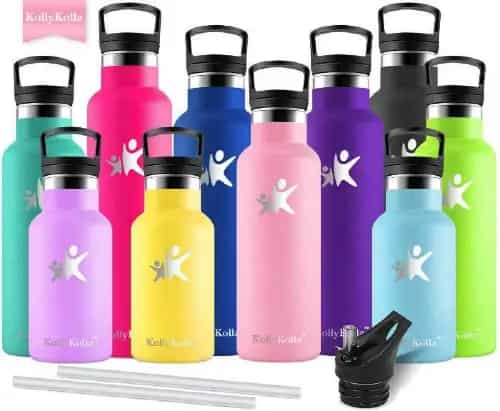KollyKolla Insulated Water Bottle with Straw