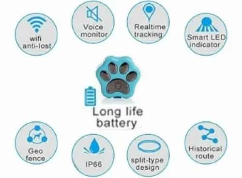 Pet GPS Locator Dog tracker Mini Waterproof Wifi Tracker Dog Anti