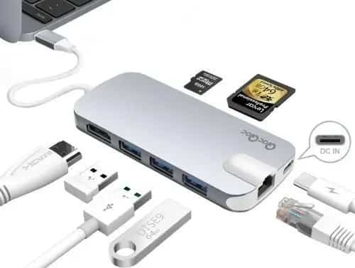 QacQoc GN30H USB C HUB Aluminum Multi Port TYPE C HUB Adapter with 4K HDMI