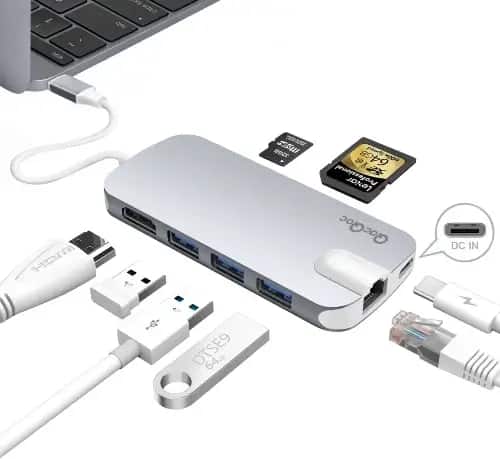 USB C hub with 3 USB 3 0 ports HDMI Ethernet card reader power top rated