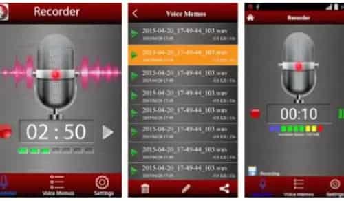Voice recorder app for android