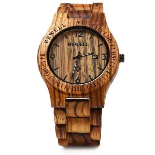 Bewell Mens Wooden Watch Handmade Wood Wrist Watch