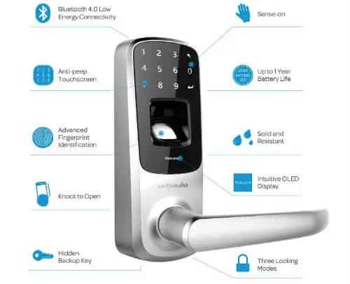 Ultraloq UL3 BT Bluetooth Enabled Fingerprint and Touchscreen Keyless Smart Lock