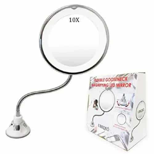 10X Flexible Magnifying Makeup Mirror with Light