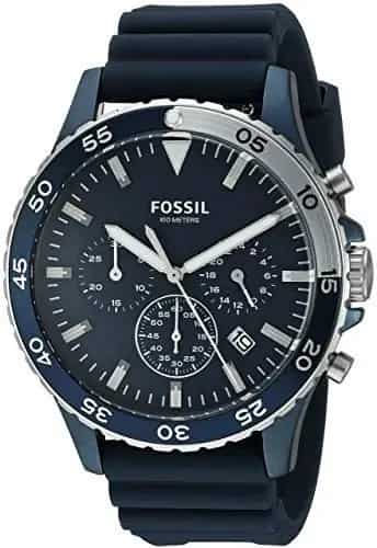 Fossil Mens Quartz Stainless Steel and Silicone Casual Watch