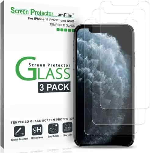 amFilm Glass Screen Protector for iPhone 11 Pro