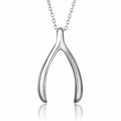 Good Luck Charm Wishbone Pendant Necklace for Women