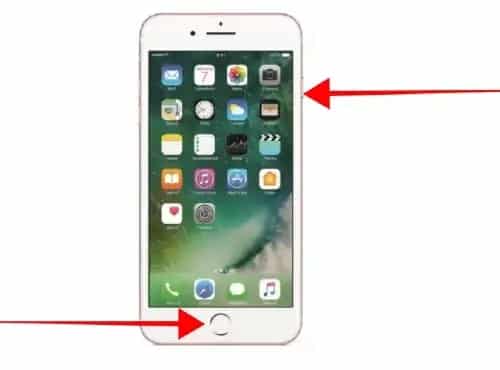 How to make a screenshot on iPhone 8 using the start button