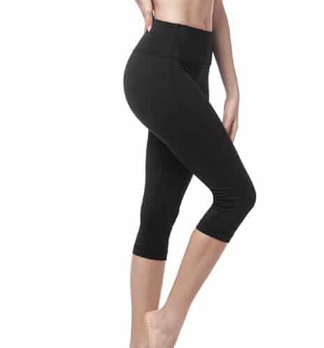 LAPASA High Waist Yoga Pants Capri Tummy Control Sports Leggings Workout