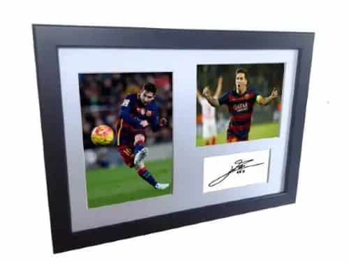 Signed Lionel Messi Barcelona Photo Photograph Picture Frame Autograph