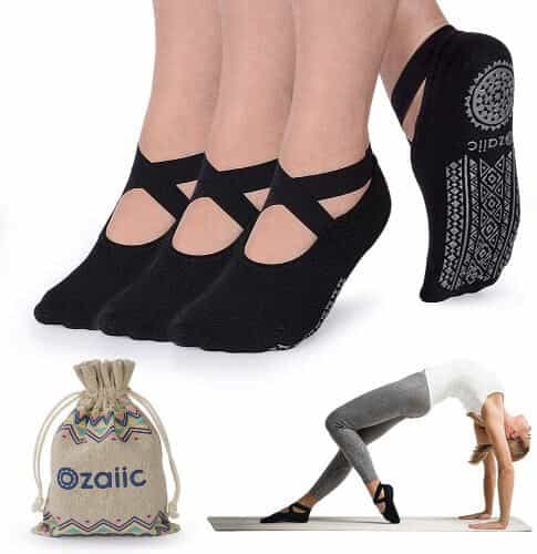 Yoga Socks for Women Non Slip Grips Straps
