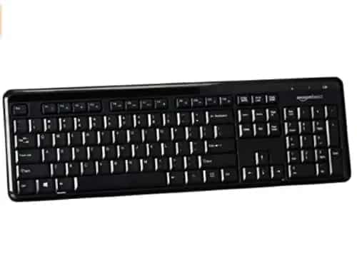 AmazonBasics Wireless Keyboard and Mouse Combo Quiet and Compact
