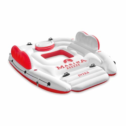 Intex Marina Breeze Inflatable Island with Built-in Cooler and Lake Raft
