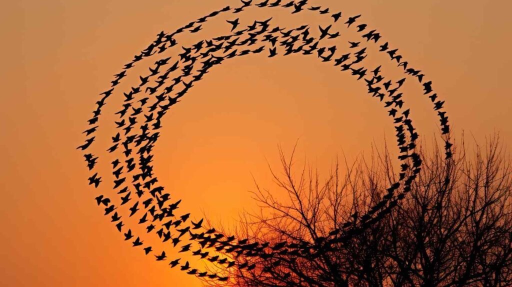 Do Birds Flying in Circles Symbolize Unity and Collective Purpose